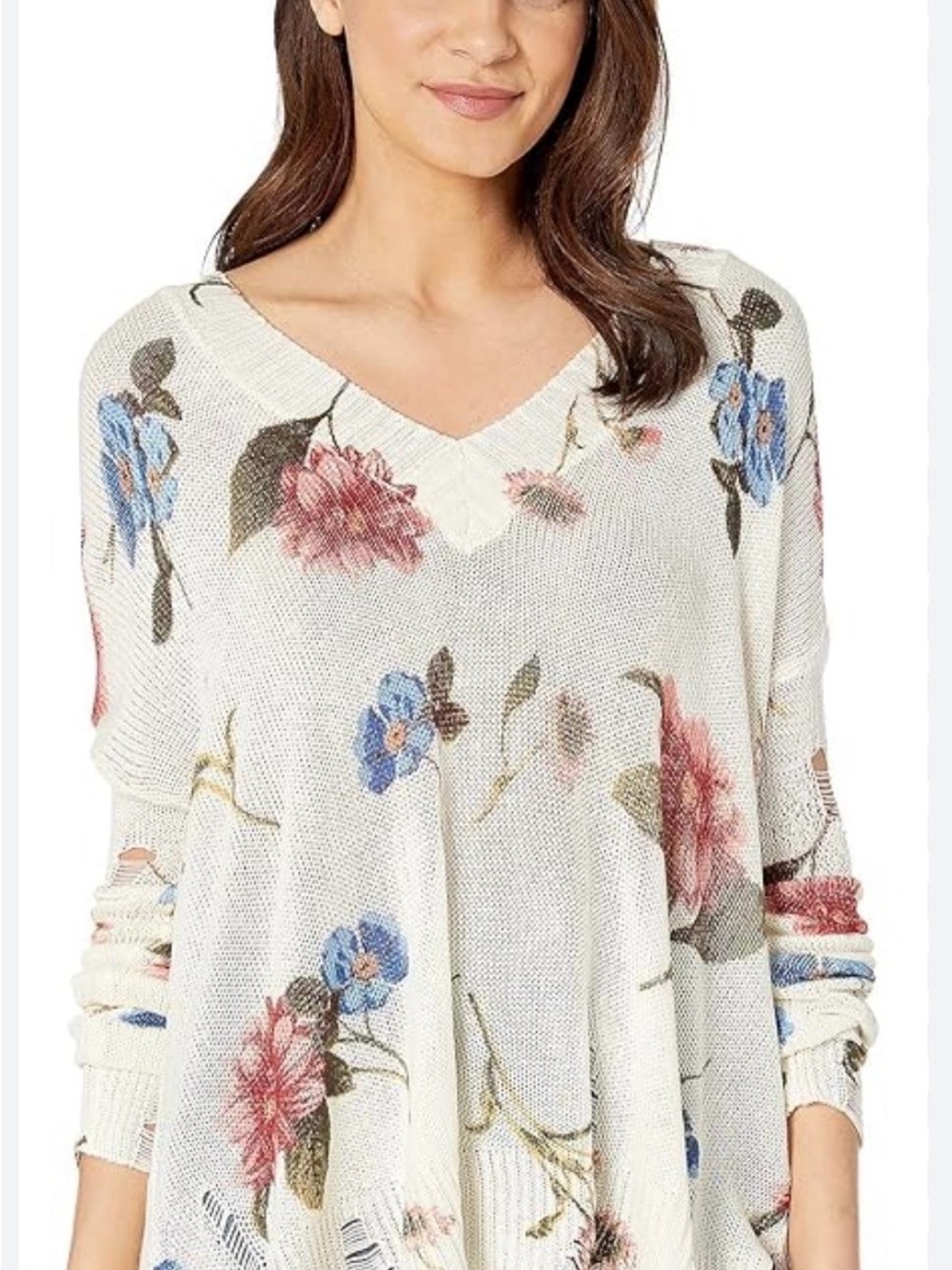 Show Me Your Mumu Cliffside Distressed Flora Sweater